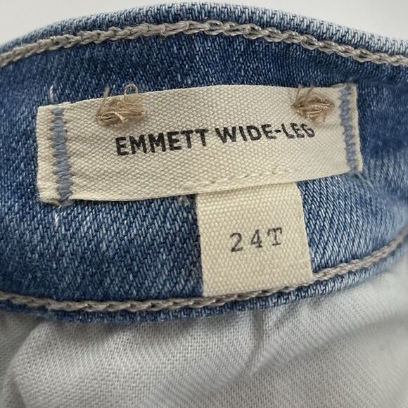 MADEWELL Emmett Wide Leg Crop Jeans Women 24 Tall Welt Pocket Blue NP438 - Picture 15 of 16